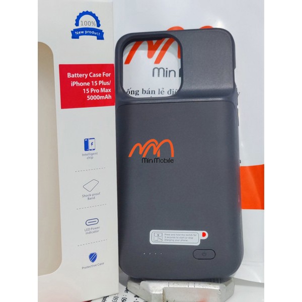 Ốp Lưng Kiêm Sạc Dự Phòng 15 Pro Max 5000mAh