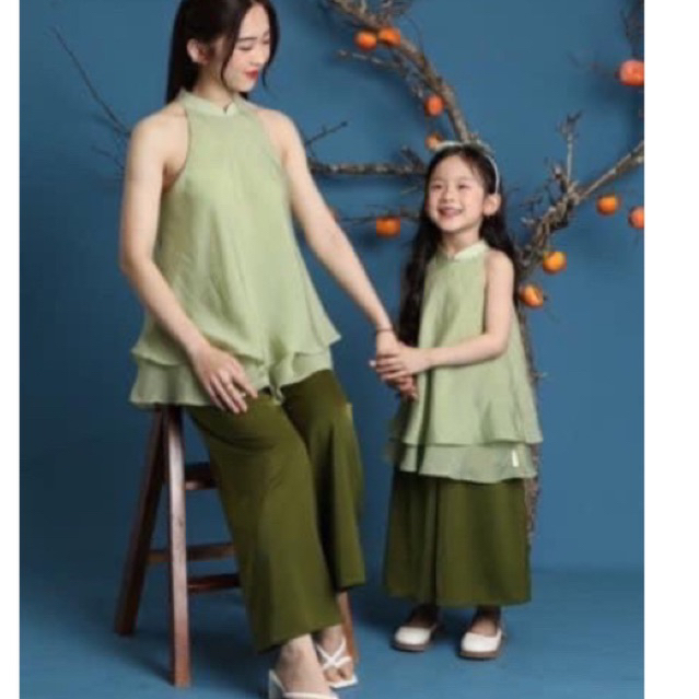 Set áo gấm cổ cao tay phồng, Áo dài xuân tết 2024, Áo ài cách tân