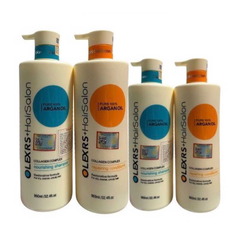 Cặp Dầu Gội Xả 500ml/960ml Olexrs Argan Oil Collagen Hair Salon