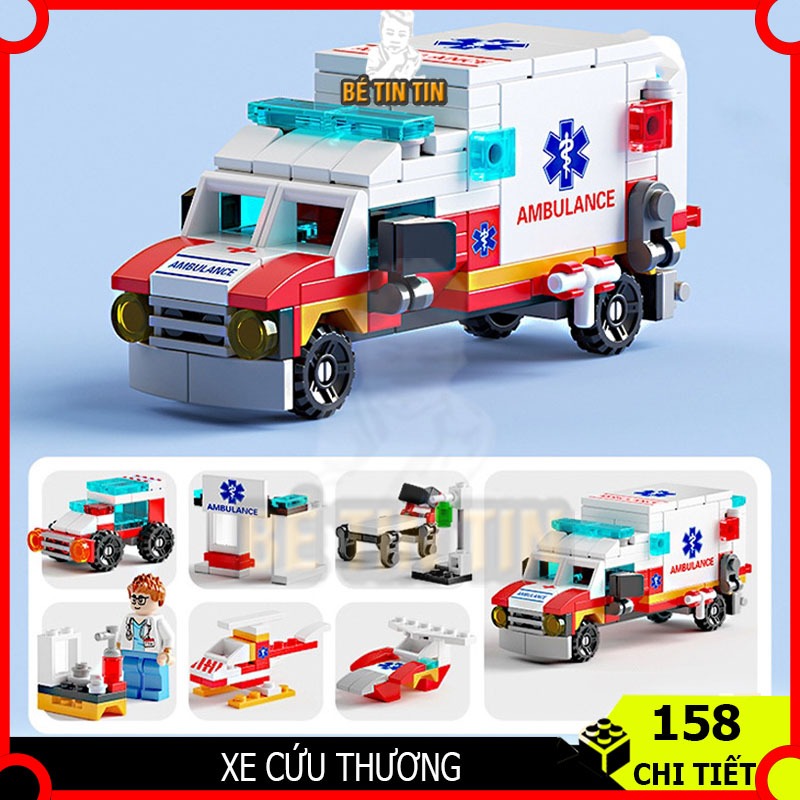 Bộ Đồ Chơi Lắp Ráp Xếp Hình Xây Dựng/ Cứu Hỏa/ Máy Bay/ Tàu Chiến/ Cảnh Sát/ Xe Xây Dựng/ Cần Cẩu... Phát Triển Tư Duy