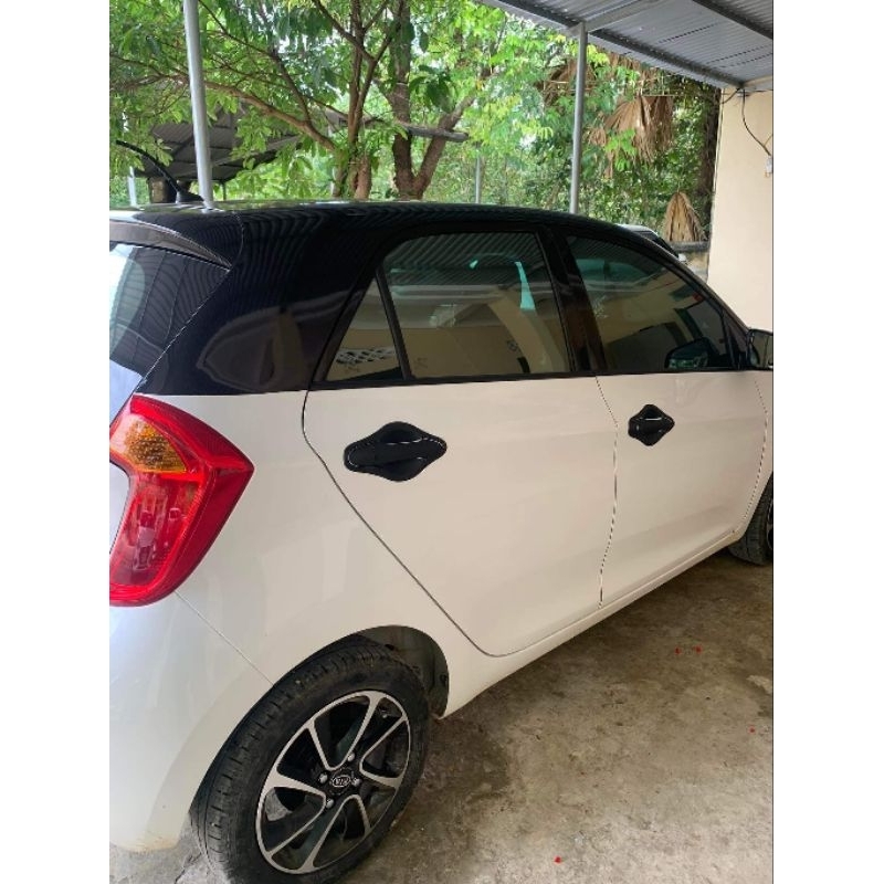 Ốp tay+ hỏm cửa kia morning 2014-2019 nhựa abs đen nhám và carbon
