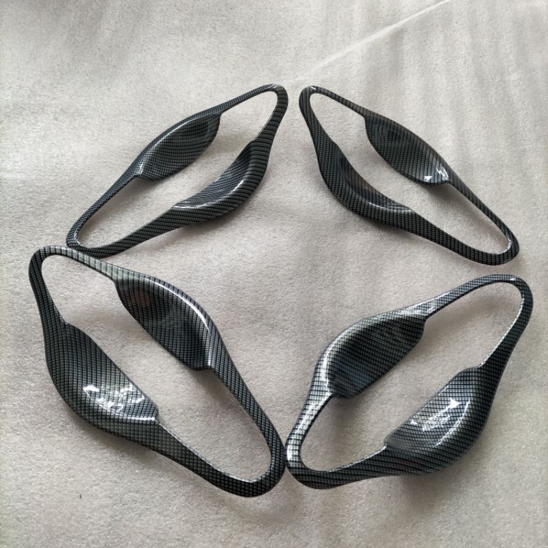 Ốp tay+ hỏm cửa kia morning 2014-2019 nhựa abs đen nhám và carbon