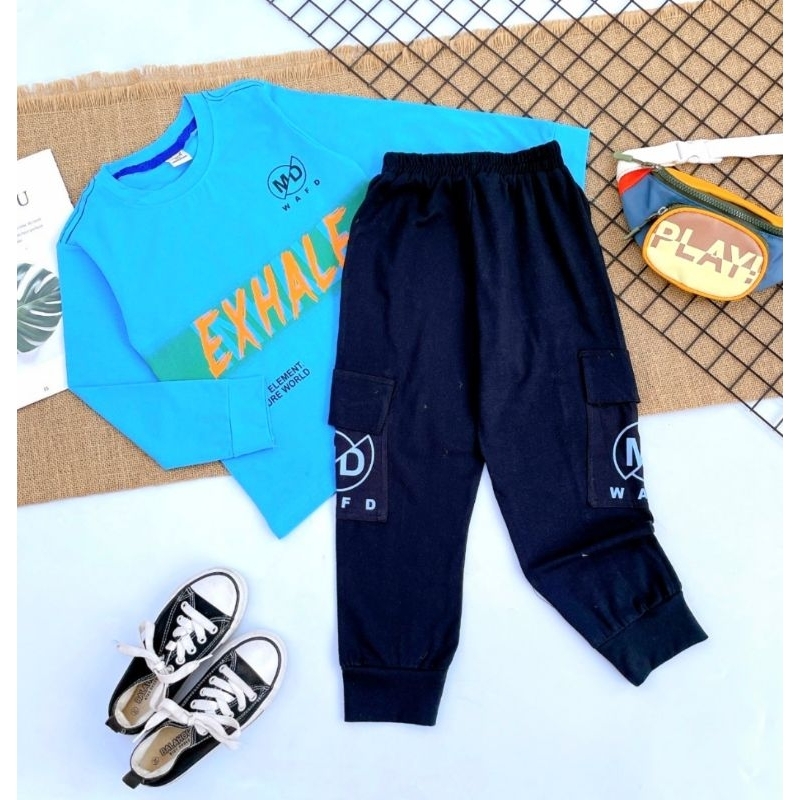 Bộ dài tay thu đông bé trai size đại 20-40kg  chất thun cotton co giãn