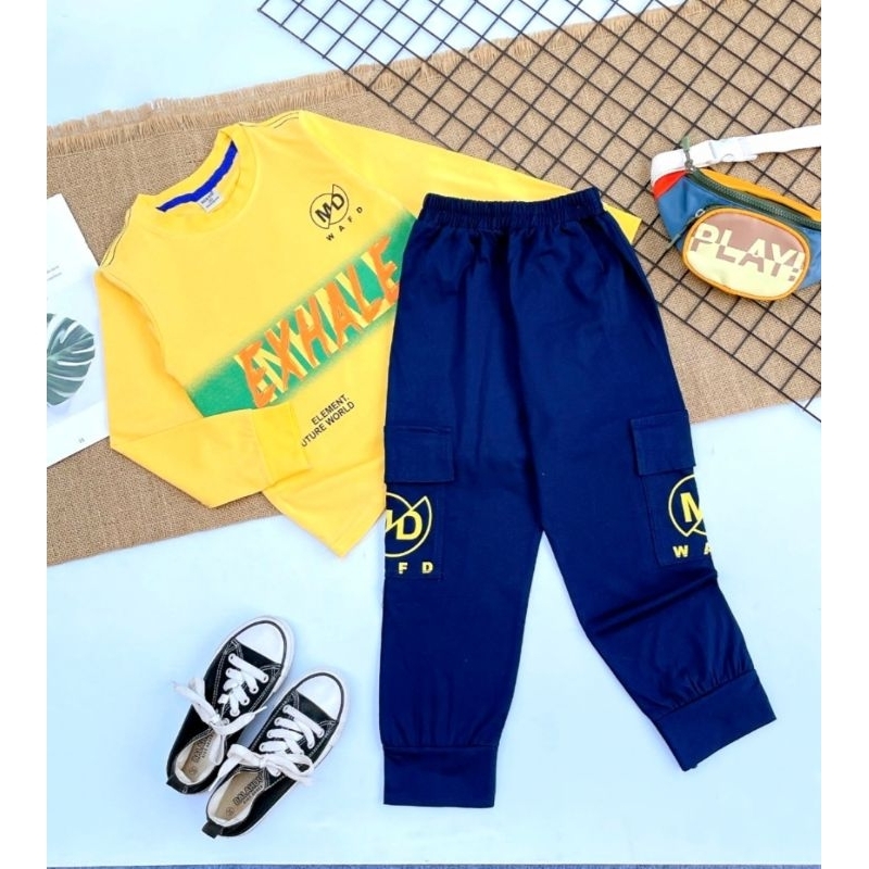 Bộ dài tay thu đông bé trai size đại 20-40kg  chất thun cotton co giãn