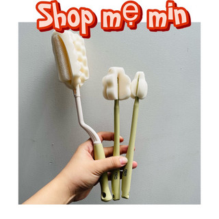 Set cọ rửa bình sữa và núm ti TGM Hàn Quốc, Cọ bọt biển siêu sạch, nhanh khô và siêu mềm TGM