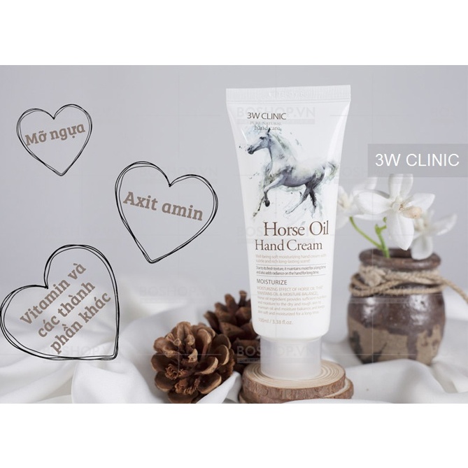 Kem Dưỡng Da Tay Mềm Mịn 3W Clinic Hand Cream 100ml