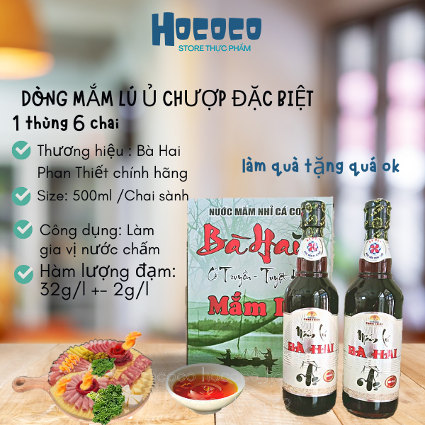 Nước mắm lú phan thiết chai thủy tinh 500ml dòng đặc biệt ủ chượp 36 tháng làm quà tặng biếu rất đẹp- HCM