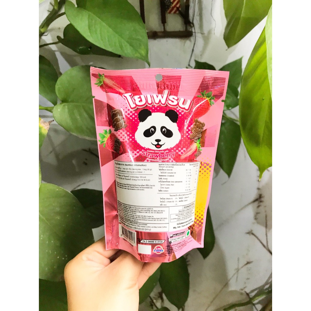 Bánh Gấu Thái Lan Yo Friend Sôcôla Chấm Kem Dâu Cookies