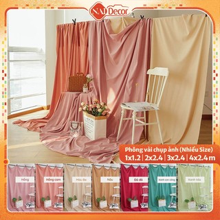 [Tặng Móc Treo] Phông vải màu trơn Nai Decor chụp ảnh (Nhiều size - nhều màu) phông nền livestream, background vải