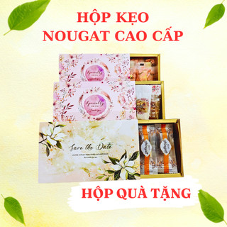Set kẹo qùa tặng, hộp kẹo nougat cao cấp cho các dịp cưới hỏi sinh nhật lễ 300gr