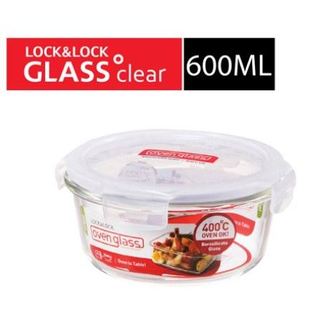 Hộp thủy tinh tròn 600ml lock&lock llg827 thủy tinh chịu nhiệt