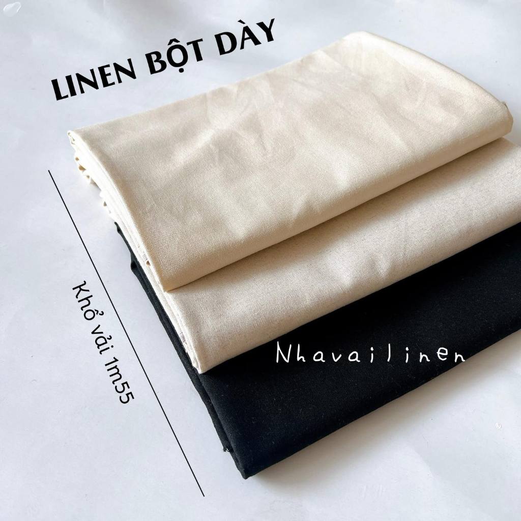 Vải Linen Bột Dày Nhà Vải Linen Màu Trơn Cao Cấp Khổ 1m55 Thoáng Mát Dày Dặn Thoải Mái Dễ Ứng Dụng May Mặc