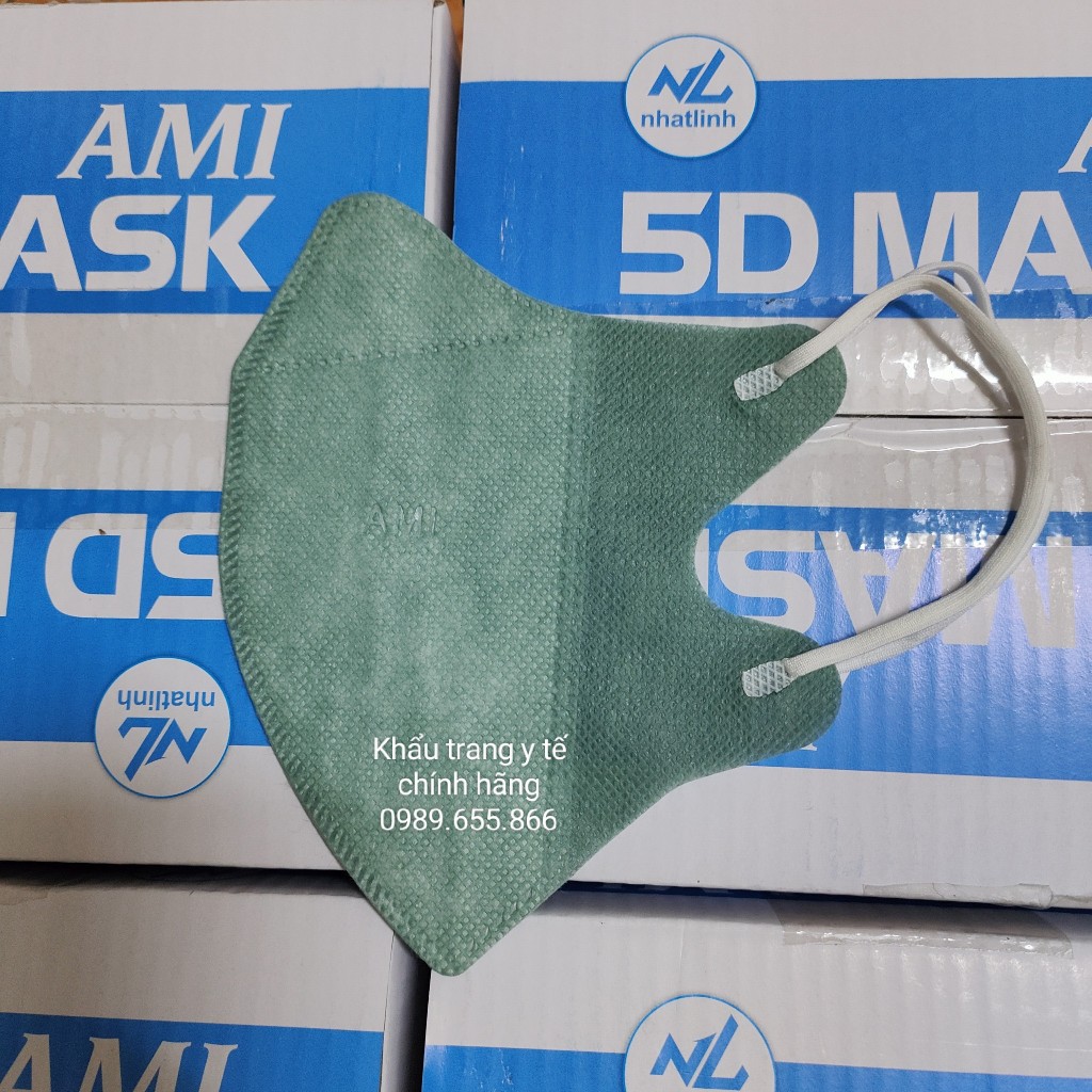 Combo 100 cái khẩu trang 5D Ami chính hãng 3 lớp kháng khuẩn