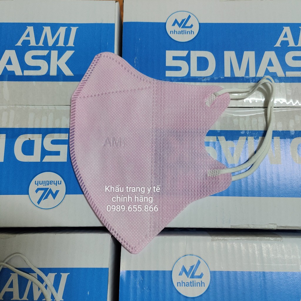 Combo 100 cái khẩu trang 5D Ami chính hãng 3 lớp kháng khuẩn