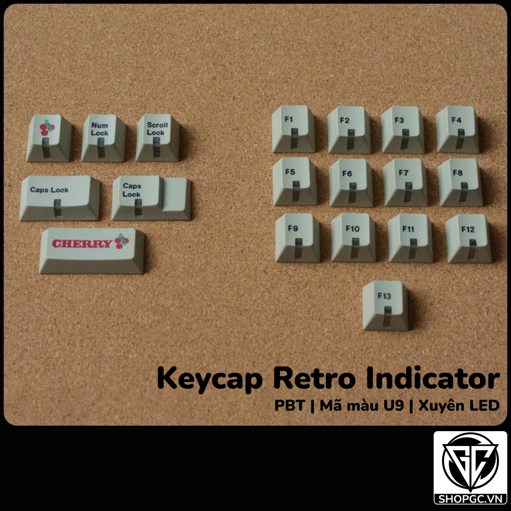 Keycap Retro Indicator | Keycap xuyên led nhựa PBT mã màu U9