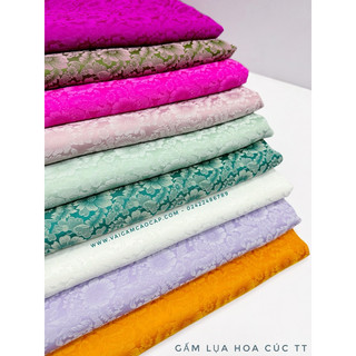 Vải Gấm Lụa Hoa Cúc TT (giá 10cm)