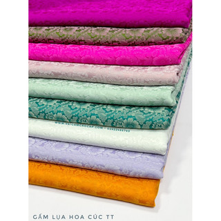 Vải Gấm Lụa Hoa Cúc TT (giá 10cm)