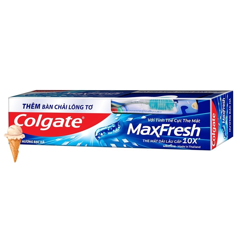 Date mới  COLGATE KEM ĐÁNH RĂNG MAXFRESH TUÝP 225G | 230G TẶNG KÈM BÀN CHẢI LÔNG TƠ