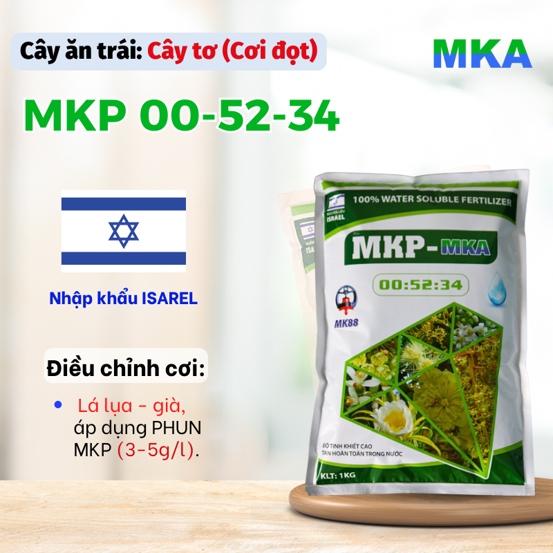 Phân bón MKP 0 52 34 MKA chặn đọt làm già lá tạo mầm hoa phân bón mekong