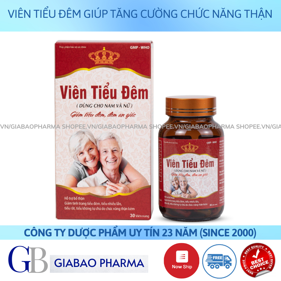 Viên uống giảm tiểu đêm, tiểu rắt, thận yếu dùng cho nam, nữ (Lọ 30 viên nang)