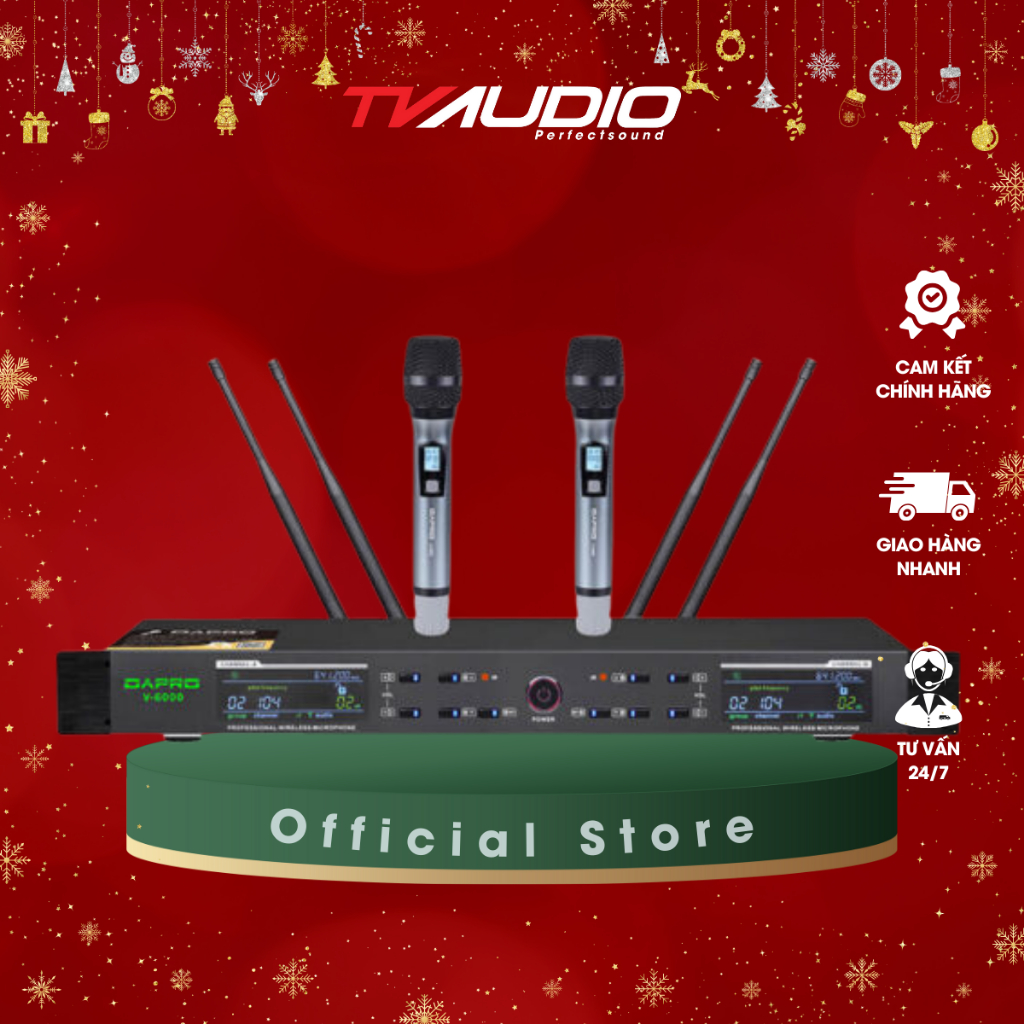 Bộ Micro Dapro V6000 Model 2023 ThanhVu Audio Micro Dapro V6000 Karaoke Không Dây Chính Hãng