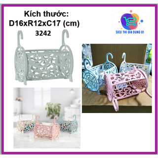 Giỏ 2 móc đa năng Việt nhật 3242 màu sắc xinh xắn, nhỏ gọn, decor nhà cửa - Rổ Móc