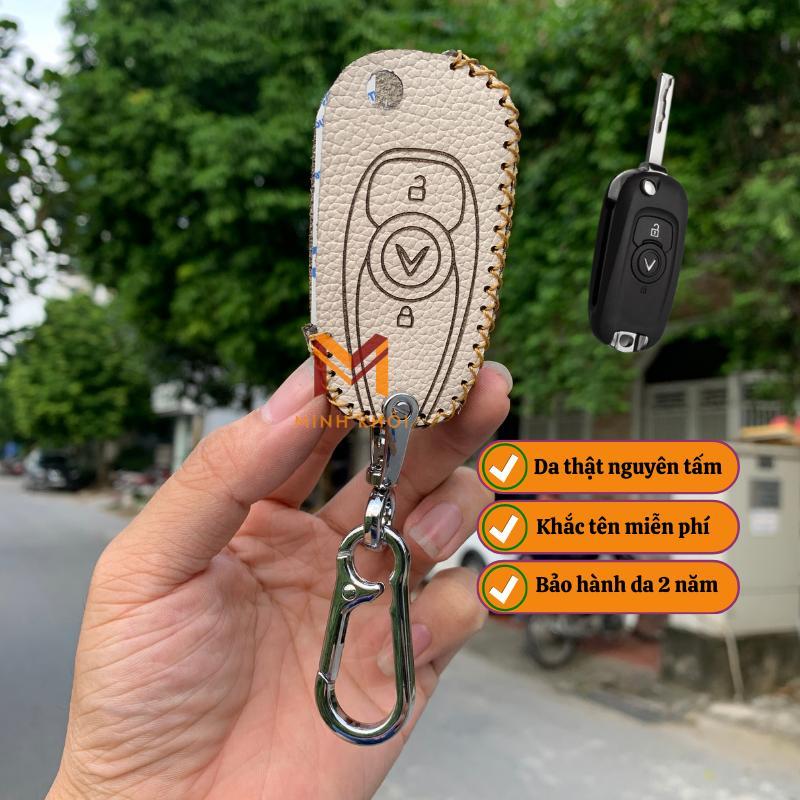 Bọc Chìa Khóa Ô tô Vinfat Fadil da bò 100% HandMade  kèm móc khoá