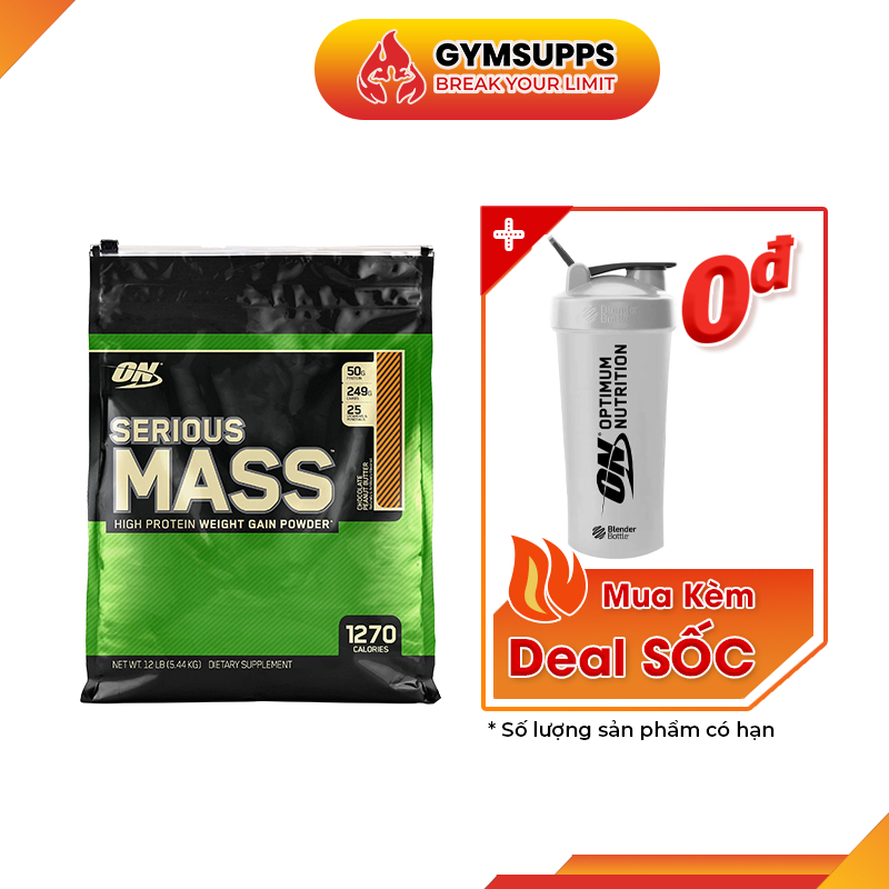 Sữa Tăng Cân Tăng Cơ Serious Mass 12lbs - On Authentic 100%