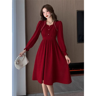 đầm xòe tay dài bo chun tôn dáng phối nút sang trọng ( thời trang bigsize vicky.g anitagreen) N1123