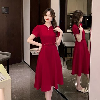 đầm xòe tay ngắn phồng đính cúc chuỗi dễ thương ( thời trang bigsize vicky.g anitagreen) N1123