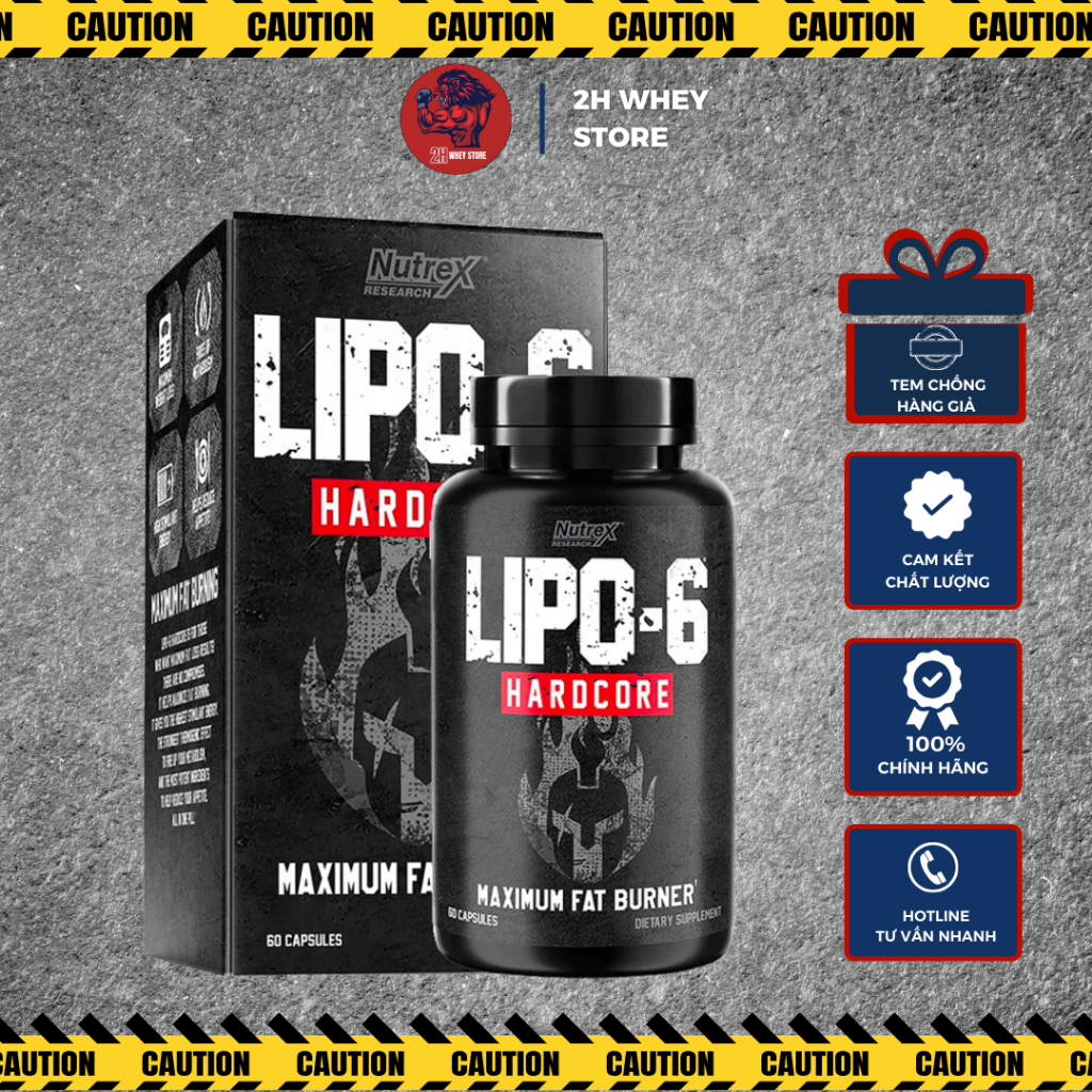 Viên Giảm Mỡ Nutrex Lipo6 Hard Core , Hỗ Trợ Giảm Cân Đốt Mỡ Mạnh Nhất - 2H Whey Store