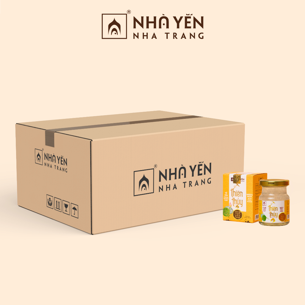 THÙNG Nước yến chưng đường phèn Thiên Thủy - Vị hạt sen - Nhà Yến Nha Trang - Thùng 60 lọ - Nước yến chưng sẵn