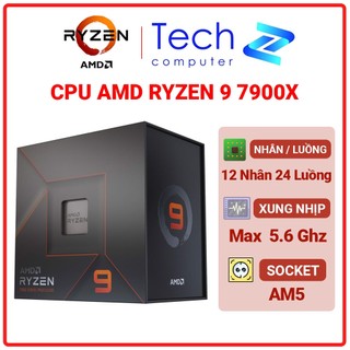 Cpu amd ryzen 9 7900x new box bảo hành 3 năm
