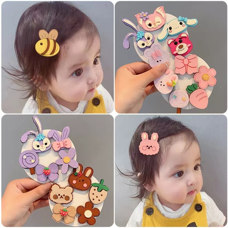 MVP3768 Kẹp Tóc Hoạt Hình Không Đau Phong Cách Mới Cho Bé