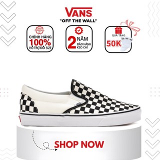 Vans caro CHÍNH HÃNG nam nữ,giày vans slip on checker cao cấp full box