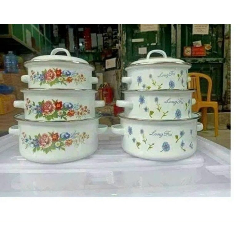 BỘ 3 NỒI SỨ TRÁNG MEN CAO CẤP