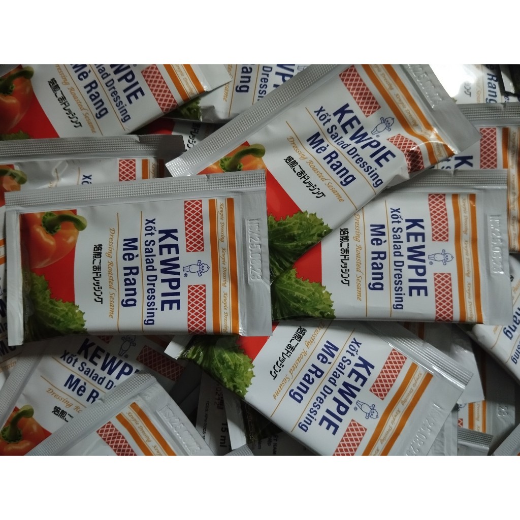 Nước sốt mè rang Kewpie gói 15ml, mua 50 gói sốt tặng kèm 1 gói rong nho 10gr nở 30gr siêu ngon, siêu giòn