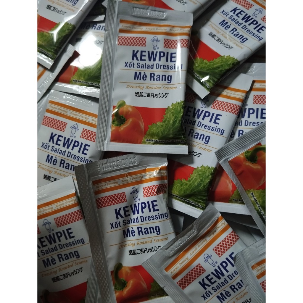 Nước sốt mè rang Kewpie gói 15ml, mua 50 gói sốt tặng kèm 1 gói rong nho 10gr nở 30gr siêu ngon, siêu giòn