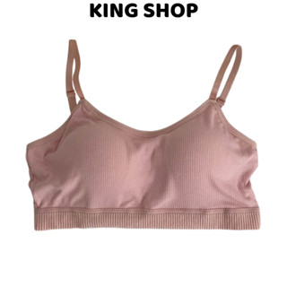 Áo bra nữ kèm mút mỏng nâng đỡ định hình ngực vải cotton thấm hút thoáng mát King Shop B-727