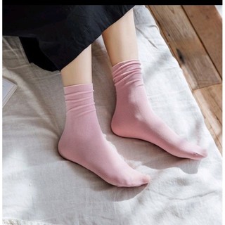 Tất Nữ Cổ Cao Vớ Trơn Unisex Basic Đủ Màu