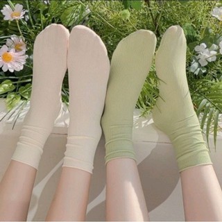 Tất Nữ Cổ Cao Vớ Trơn Unisex Basic Đủ Màu