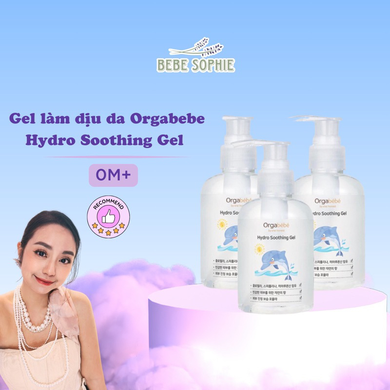 Gel dưỡng ẩm, làm dịu da, cấp ẩm tức thì tăng độ đàn hồi cho da Orgabebe Hydro soothing gel hữu cơ cho bé từ 0m