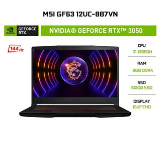 Laptop Gaming MSI GF63 12UC-887VN i7-12650H | 8GB | 512GB | GeForce RTX™ 3050