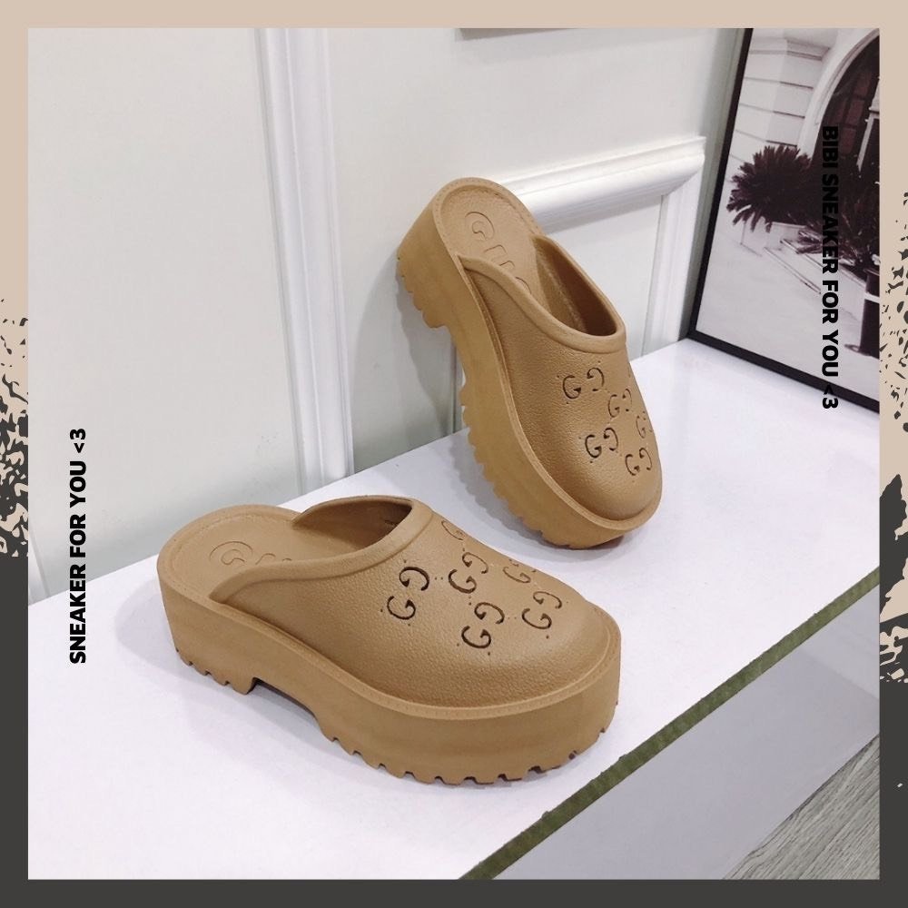 Dép GC nữ độn đế 5cm, sục GC nữ đúc cao cấp bền bỉ đế cao 5cm siêu hot trend