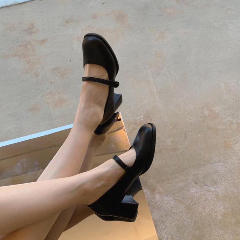 Giày Mary Jane gót 5p da lì mềm - Bunny Shoes