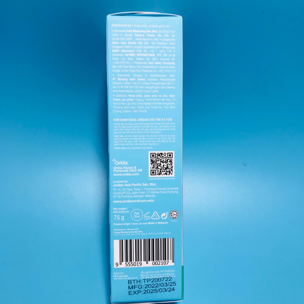 Kem Đánh Răng Jordan Trẻ Em Vị Dâu Tây&Vị Vải & Vị Nho&Vị Táo 75g