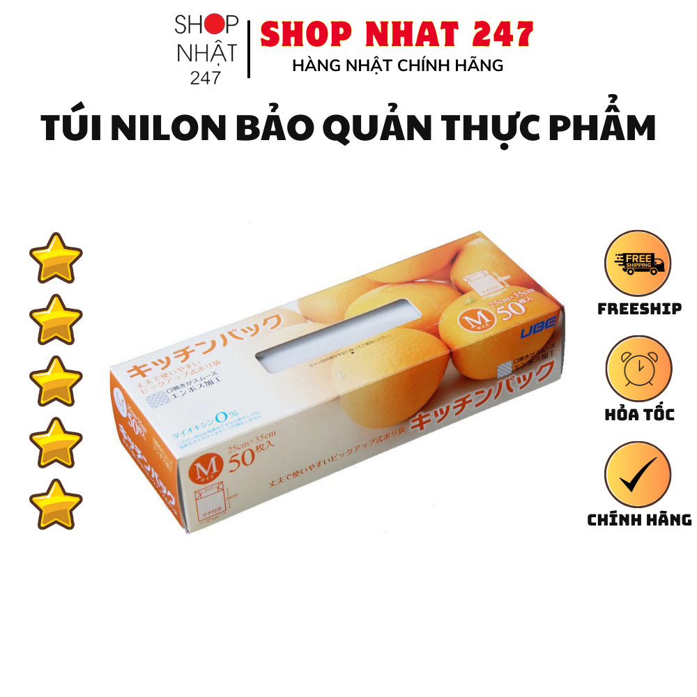 Set 50 túi ny lông bảo quản thực phẩm Nội địa Nhật Bản