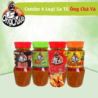 Combo 4 Loại Sa Tế Ông Chà Và (Sa Tế 115g + Sa Tế Siêu Cay 90g + Sa Tế Tôm 90g + Sa Tế Chay 90g)
