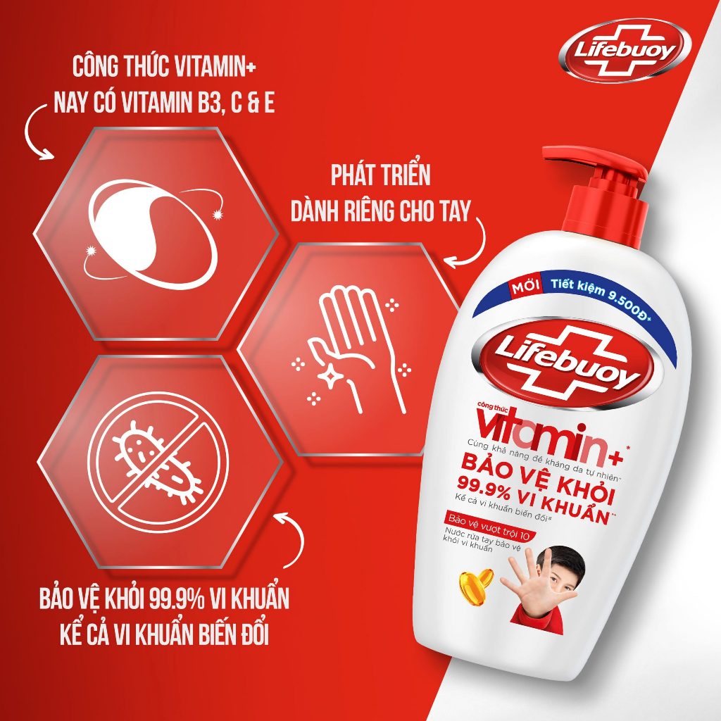 Nước Rửa Tay Bảo Vệ Da Lifebuoy Vitamin
