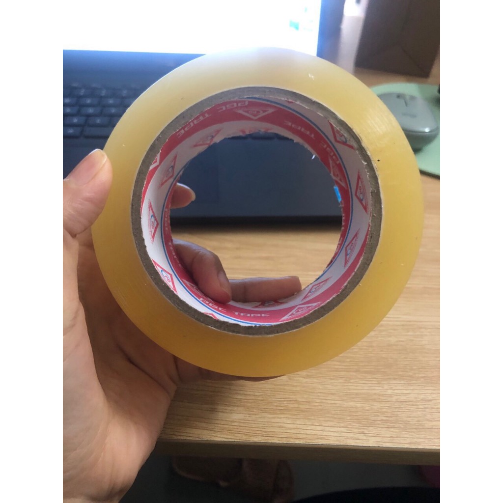 1 Cuộn Băng Keo, Băng Dính Trong 4.8cm - 200Yard, 200Y Dán Thùng, Đóng Gói, Keo Siêu Dính